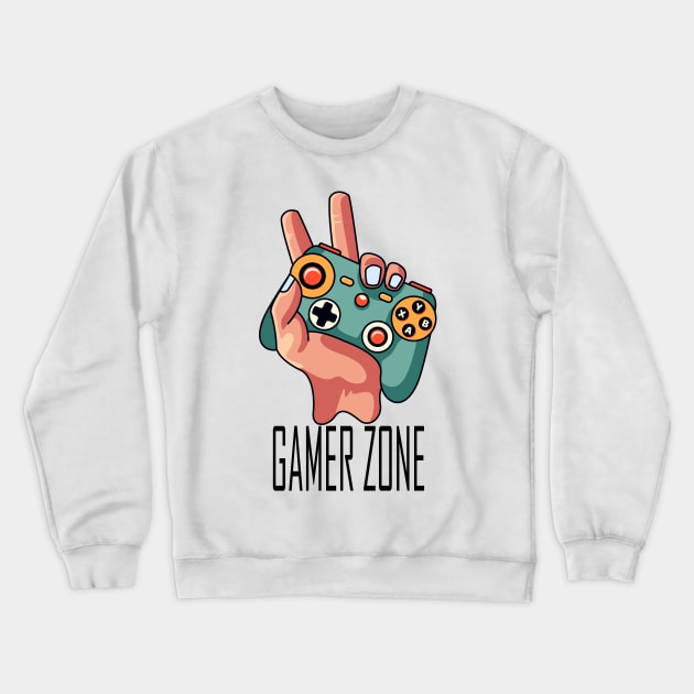 gamer zone design for gamers Crewneck Sweatshirt by azab